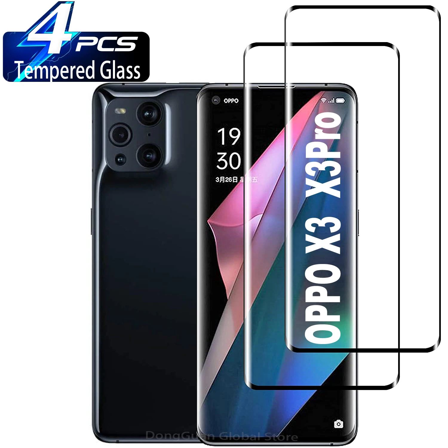 1/4Pcs Tempered Glass For Oppo Find X3 Pro Screen Protector Glass