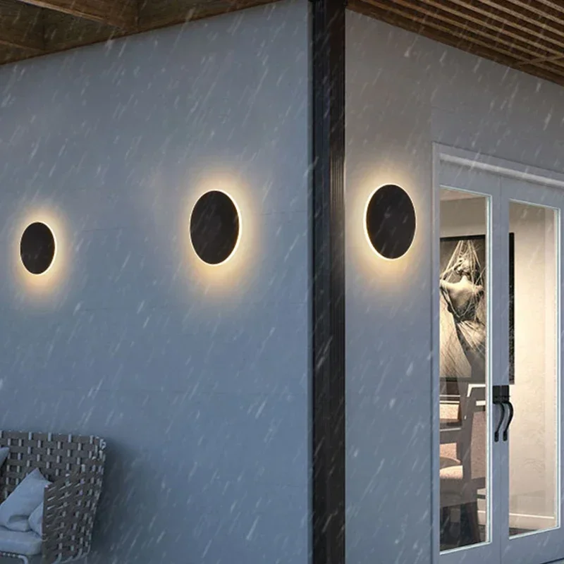 Creatieve Eenvoudige LED Ronde Wandlamp 13/20/30CM Zonsverduistering Slaapkamer Nachtlampje Woonkamer Gang tuin Licht Blaker