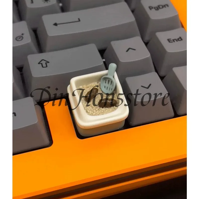 Cat Litter Box Keycap Creativity, Shit Shoveling Officer Funny Keycap, Mechanical Keyboard Personalized Keycap
