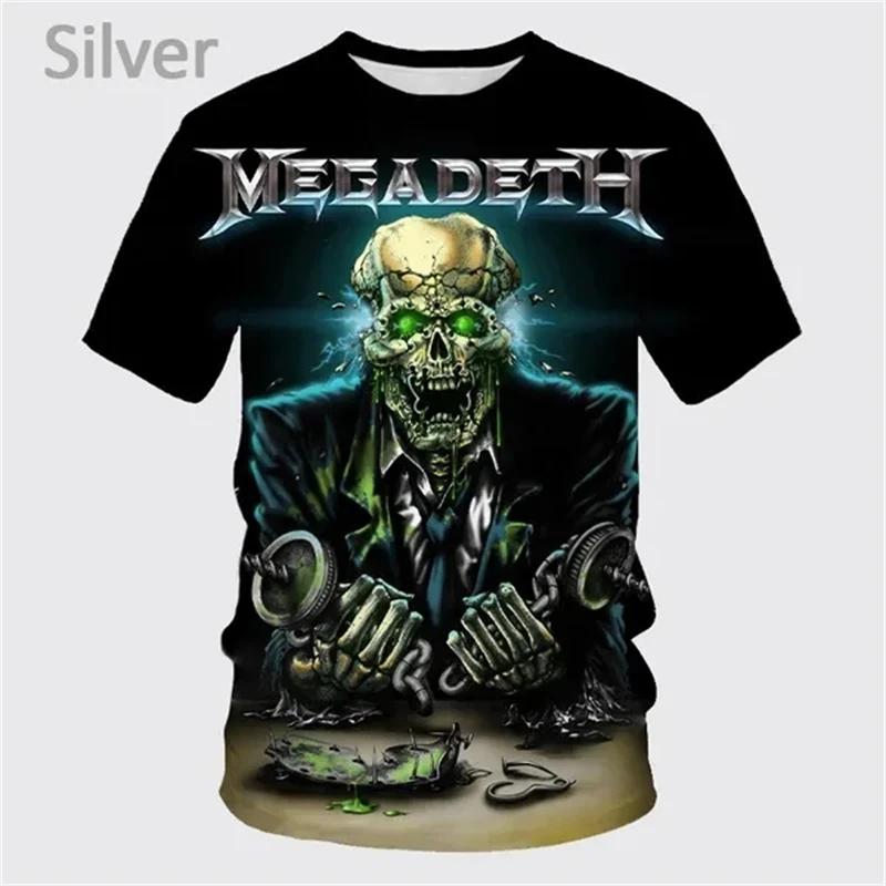 Heavy Metal Rock Band Megadeth 3D printed T-shirts Summer Men/Women Wild Style Hip Hop Short Sleeve Tee Top Oversized Streetwear