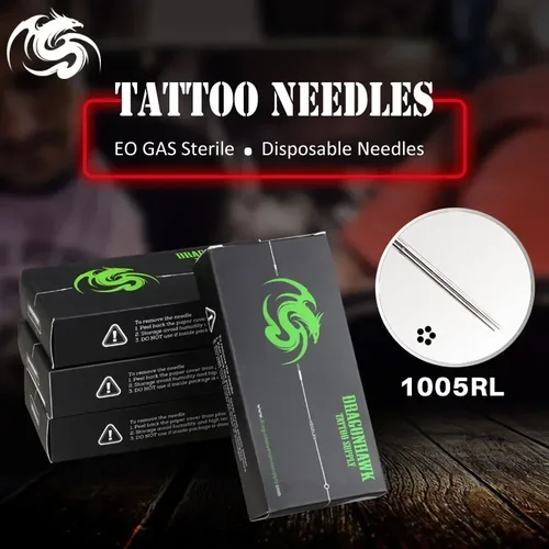 Imagen 2 del producto 50 Uds. Agujas de tatuaje desechables RL agujas de revestimiento redondo puntas de tubo de maquillaje suministro curvo Magnum RM RS M1 maquillaje