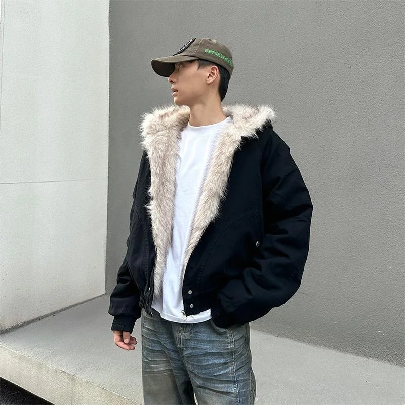 

Thiened Plu, мужское Jaet, осенне-зимнее тяжелое парусиновое хлопковое пальто, теплая верхняя одежда, длинная застежка-молния