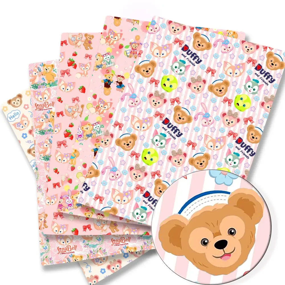 Disney duffy and friends Cartoon Fabric Hot Handmade Sewing Patchwork Quilting Baby Dress Home Sheet Printed Fabric Kids Fabric