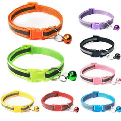 Collar reflectante para gato, Anillo para el cuello, campana, suministros para mascotas, Collar reflectante ajustable elástico de seguridad, productos para mascotas