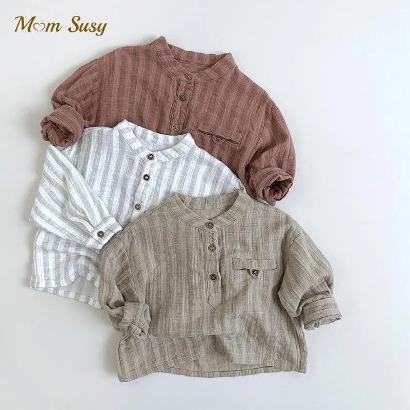 

Fashion Baby Boy Girl Cotton Striped Shirt Infant Toddler Child Shirt Long Sleeve Kid Outfit Spring Autumn Baby Clothes 1-7Y