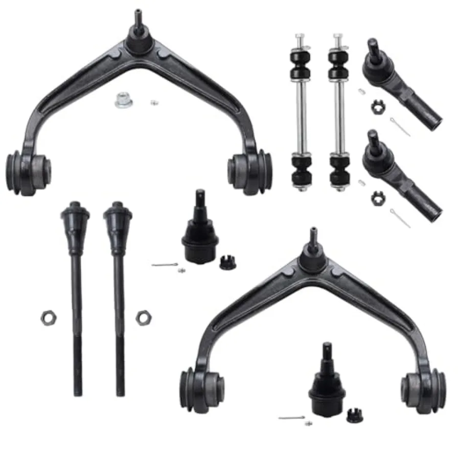 

Detroit Axle - Front 10pc Suspension Kit for 2011-2019 Chevy GMC Sierra Silverado 2500HD 3500HD 2 Upper Control Arms w/Ball Joi