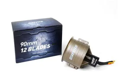 

FMS 90MM Pro 12-лопастной металлический канальный вентилятор EDF с бесщеточным двигателем Inrunner 4075-KV1500 для радиоуправляемого самолета с неподвижным крылом RC Aerocraft