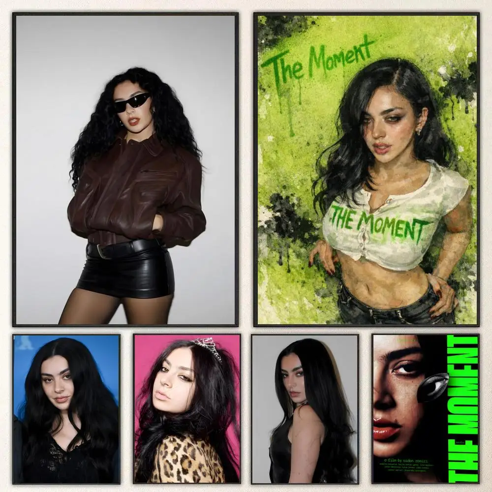 Singer Charli XCX Poster Self-adhesive Art Waterproof Paper Sticker Coffee House Bar Room Wall Decor