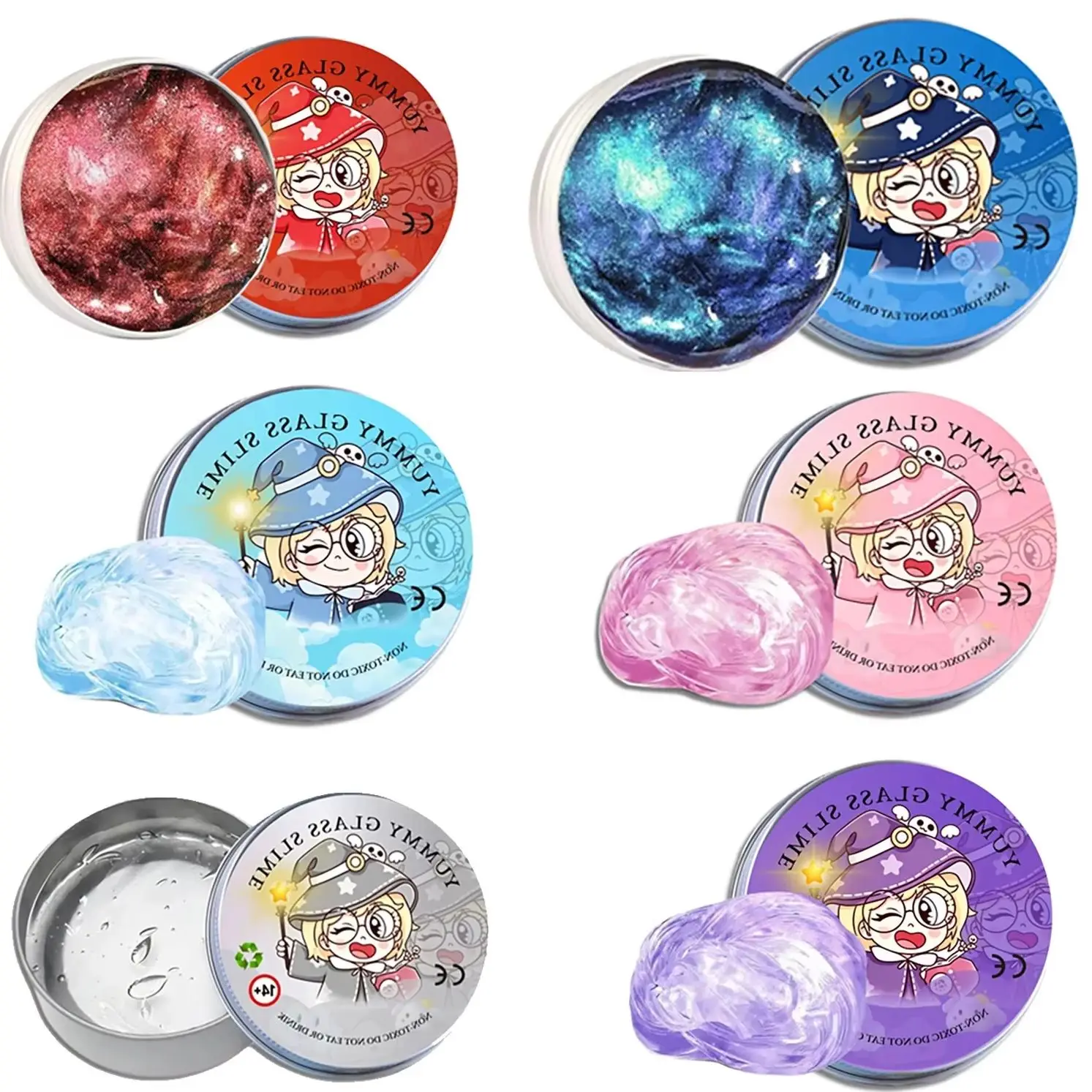 ^^Reusable Putty Liquid Crystal Bouncy Slime Toy Set adult Safe Mud Stress Relief Toys Color Clay Handmade DIY Handgum Playdough