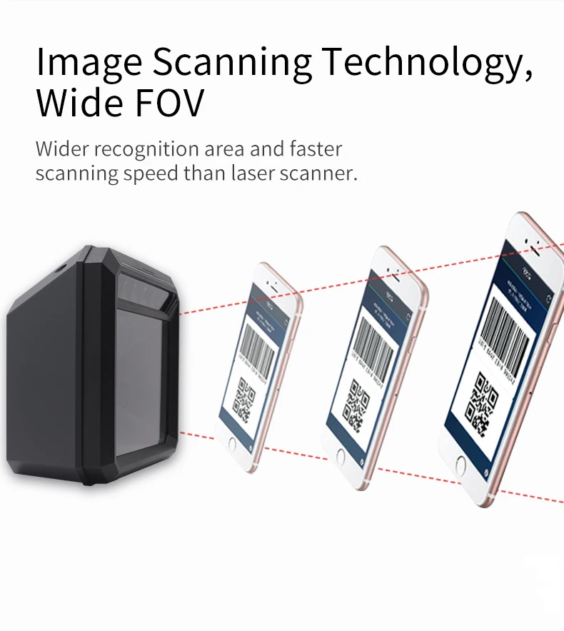 Imagem -05 - Desktop Barcode Scanner com Plataforma Omnidirectional Sense Automático 1d 2d qr Code Data Matrix Usb de Alta Precisão Bar Code Reader 2d