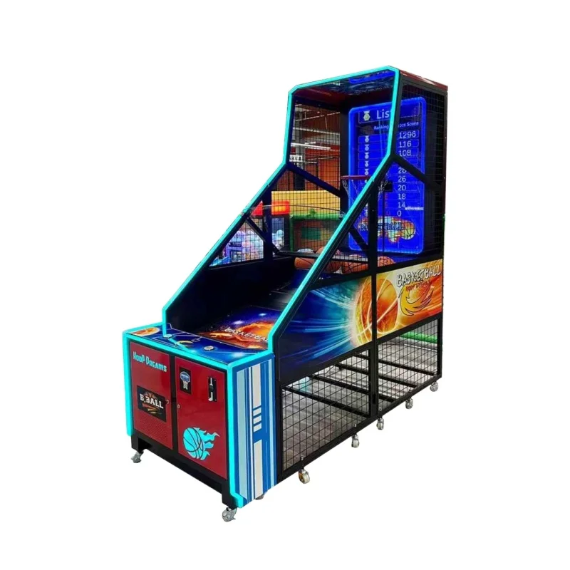 Neofuns Indoor Coin Operated Screen Basketball Hoop Shooting Arcade Basketball Game Machine