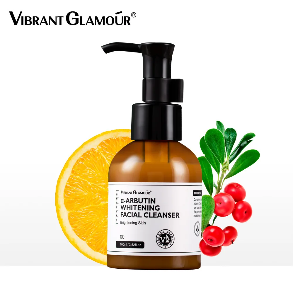 VIBRANT GLAMOUR Arbutin Facial Cleanser Deep Cleansing Brighten Skin Care Face Cleanser