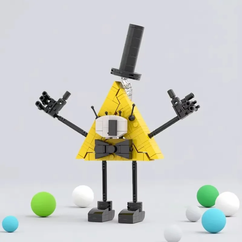 MOC Creative Design Cute Monster Triangle Model Building Block Toy Children's Educational Assembly Toy Birthday Gift Decoration