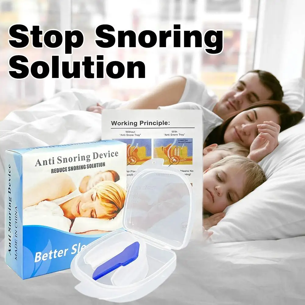 1Pc Anti-Snore Tongue Retaining Device Reusable Anti Snoring Mouthpiece Braces Snoring Stopper n Women Night's Sleep