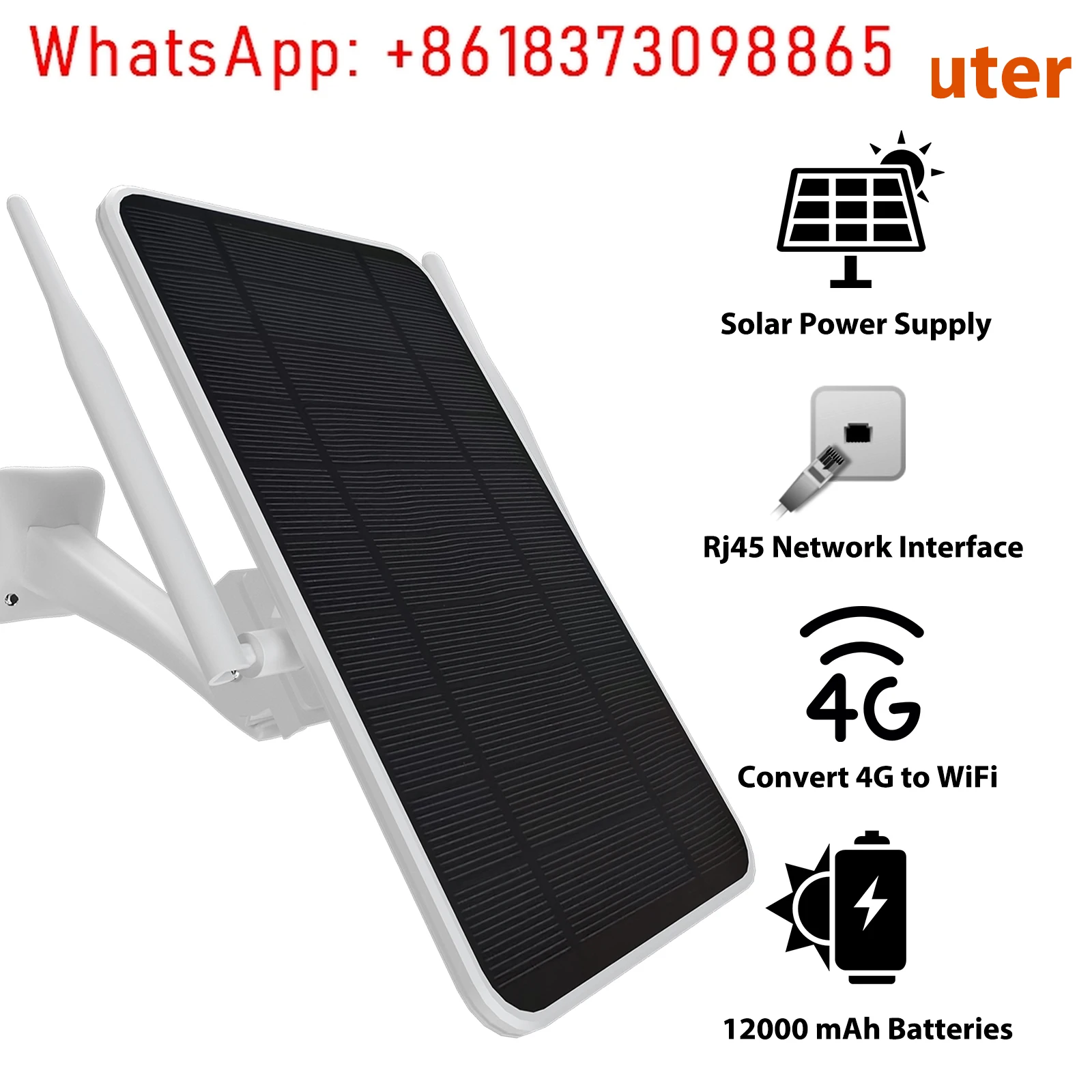 

6W 4G solar router;WiFi repeater;4G router solar powered all in one;50M WiFi range;IP66 Waterproof;total 12000mAh batteries