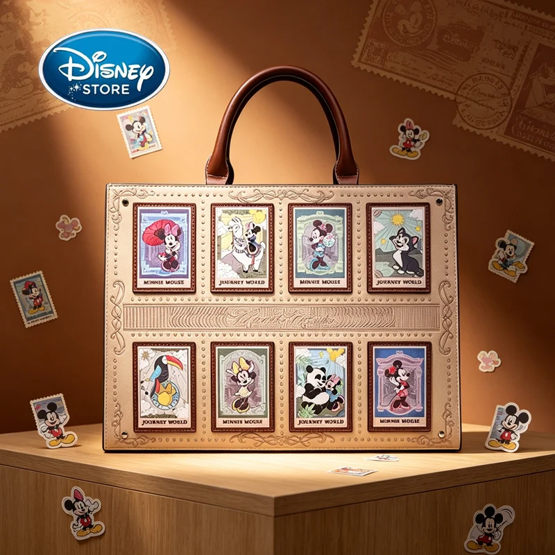 disney-minnie-mouse-vintage-comic-tote-bag-faux-leather-travel-satchel-large-capacity-shoulder-bag-for-work-travel-daily-use