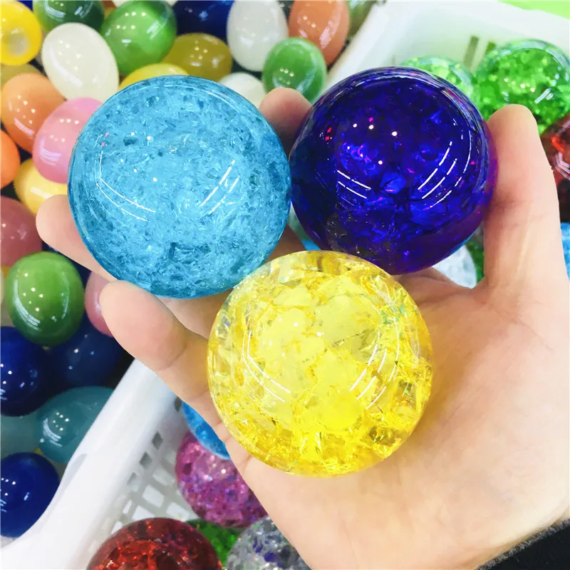 6cm Crystals Glass Ice Crack Ball Quartz Marbles Magic Sphere Fengshui Ornaments Rocky Water Fountain Bonsai Ball Home Decora