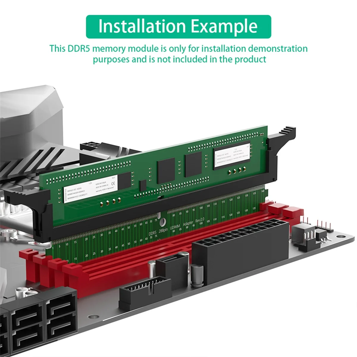 DDR5 u-dimm 288pin adaptor DDR5 kartu pelindung uji memori dengan kait panjang