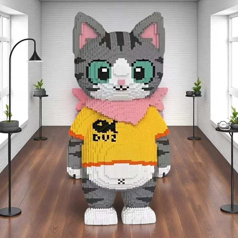 

Cat 18524-Piece DIY Puzzle Building Block Set, Creative 3D Puzzle Model Set, Made of Durable Pp Material, Suitable for Home Decoration and Birthday/Christmas Gifts