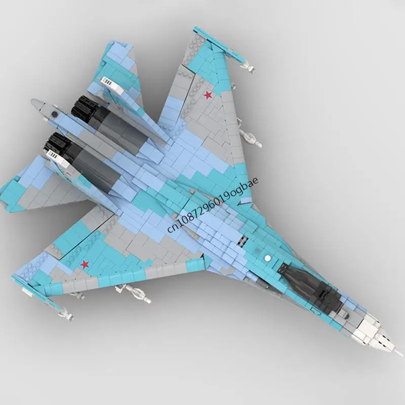 2006PCS WW2 Militaire MOC schaal 1:35 Su-27 Flanker vliegtuigen model DIY creatieve ideeën Gevechtsvliegtuig Montage Puzzel ChildToy Gift