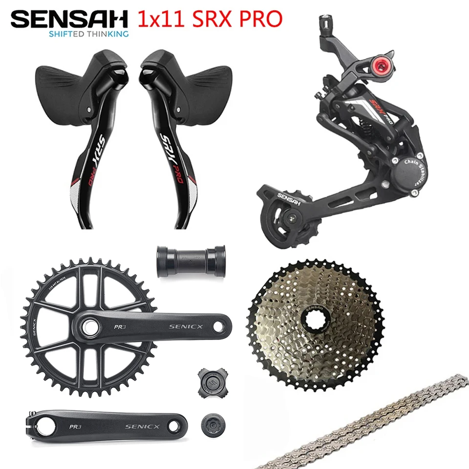 【未使用】 SENSAH SRX PRO 1x11 グループセット Sensah srxプロ1 × 11スピード、11道路グループセット、r/lシフター +