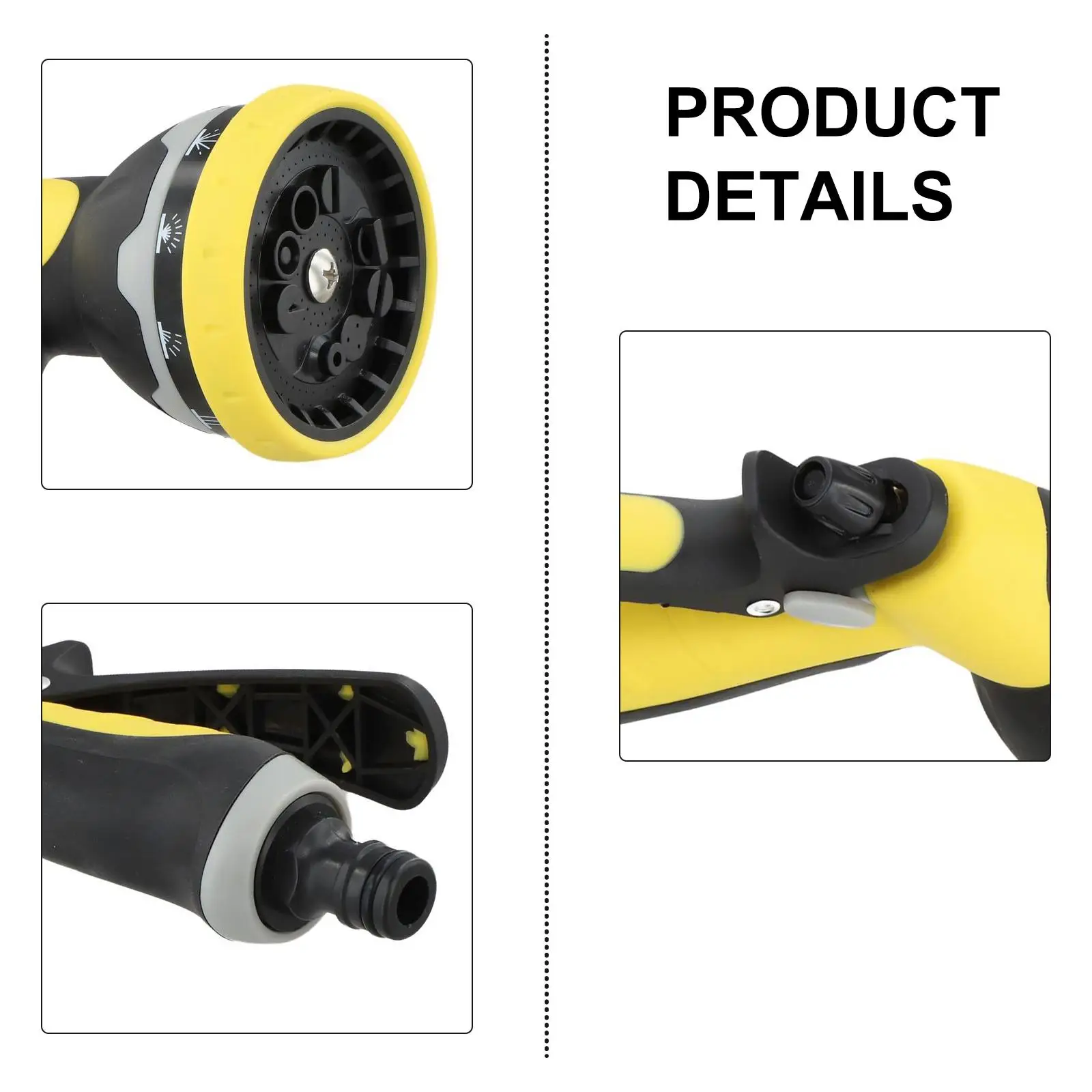 Adjustable Spray For Cleaning Flower Adjustable Hose Nozzle Yellow Multi-Function Sprayer Insulated Grip For Winter Gardening