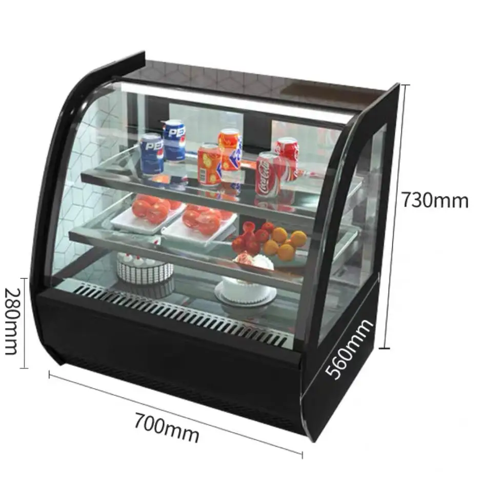 Bakery Cake Displaying Cabinet Commercial Refrigerated Case Showcase Desktop Cake Cabinet