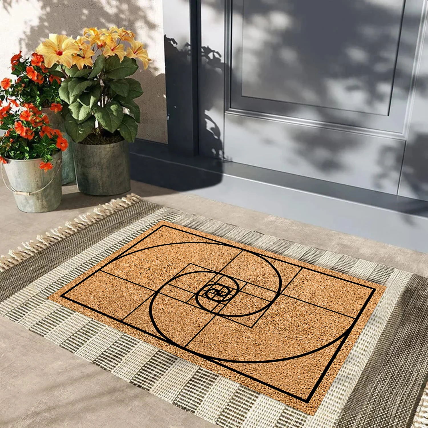 The Nature of Design doormat,Golden Ratio,Nature Pattern Secret Code Floor Mat,Housewarming gift. Front Porch Unique Mat