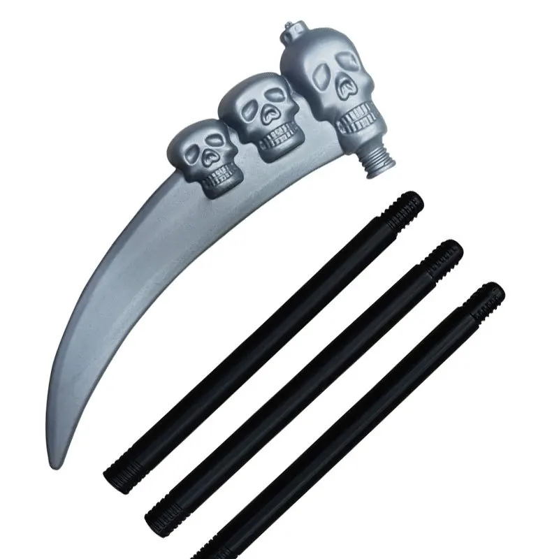 Zestaw gotyckiego płaszcza i kosy Śmierci - wysokiej jakości czarny kostium na Halloween dla dorosłych, rok 2025