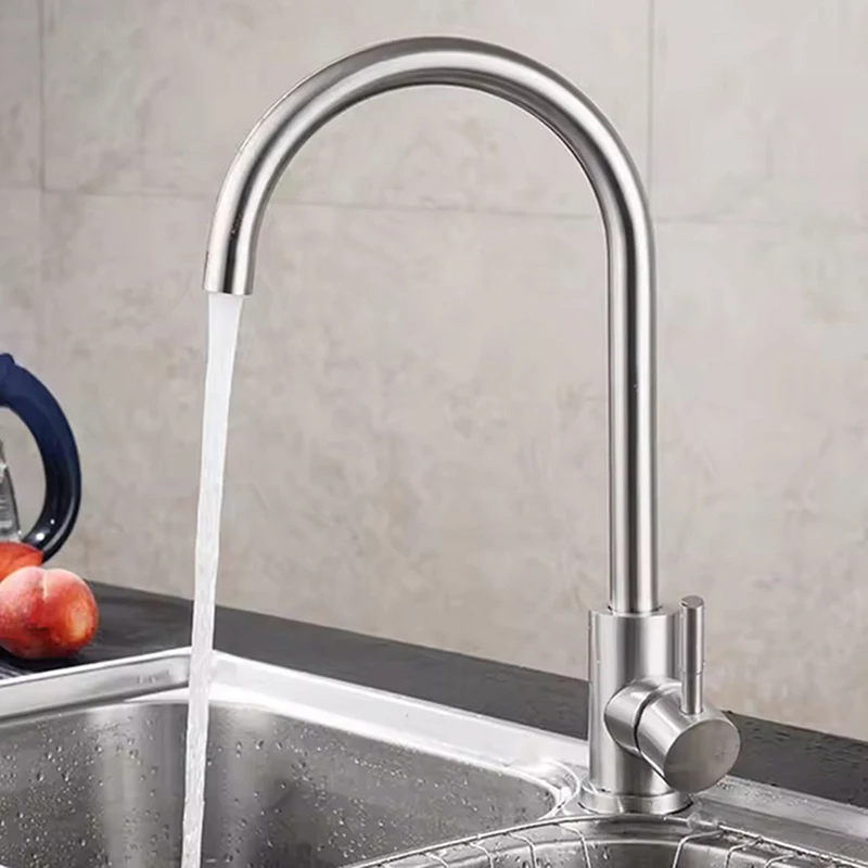 

【Nice】1 Piece 18mm Brushed Stainless Steel Faucet Outlet Pipe Kitchen Faucet Replacement Sink Faucet Spout