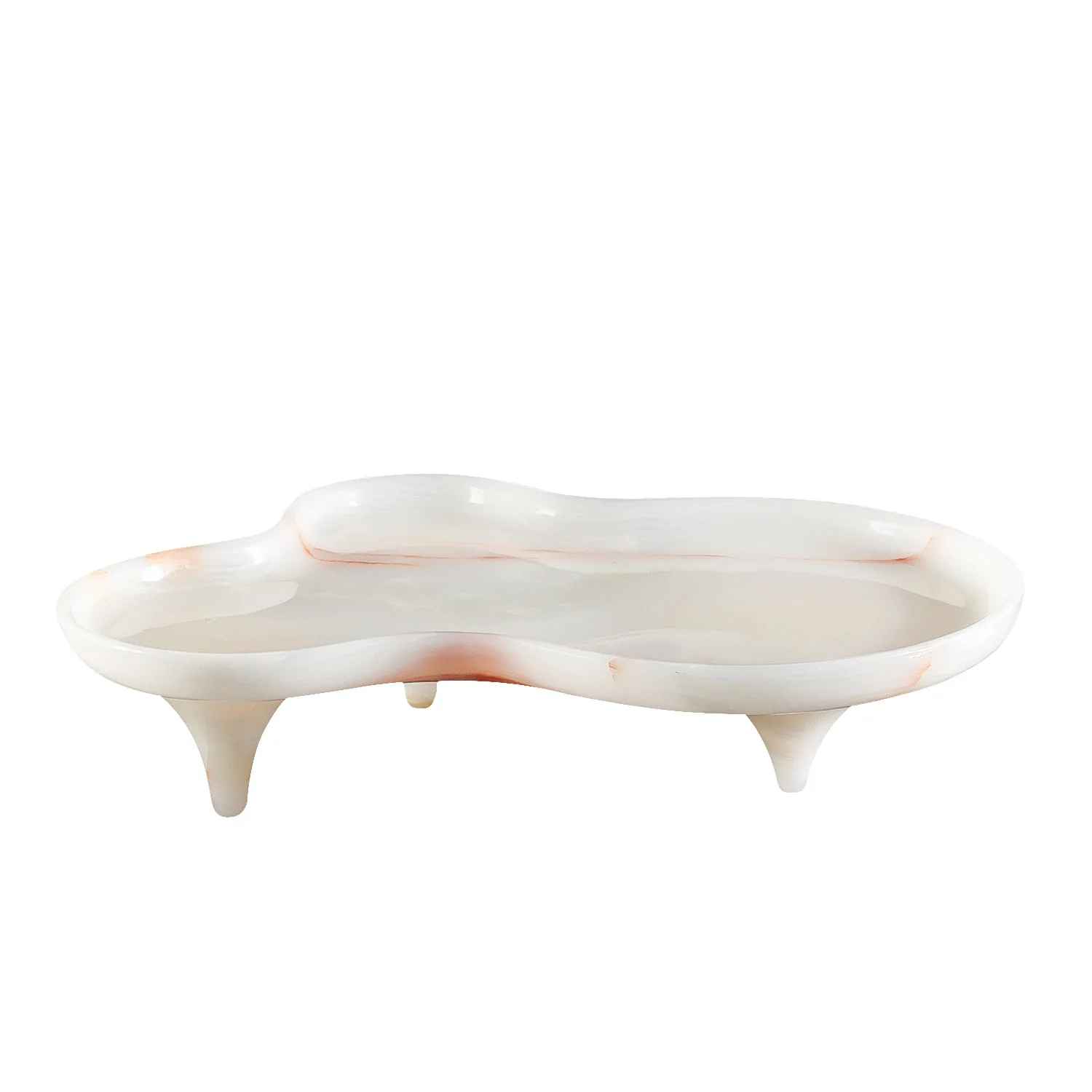 Patented European marble decorative fruit plate, dining table decorative ornament, natural stone special-shaped design fruit pla