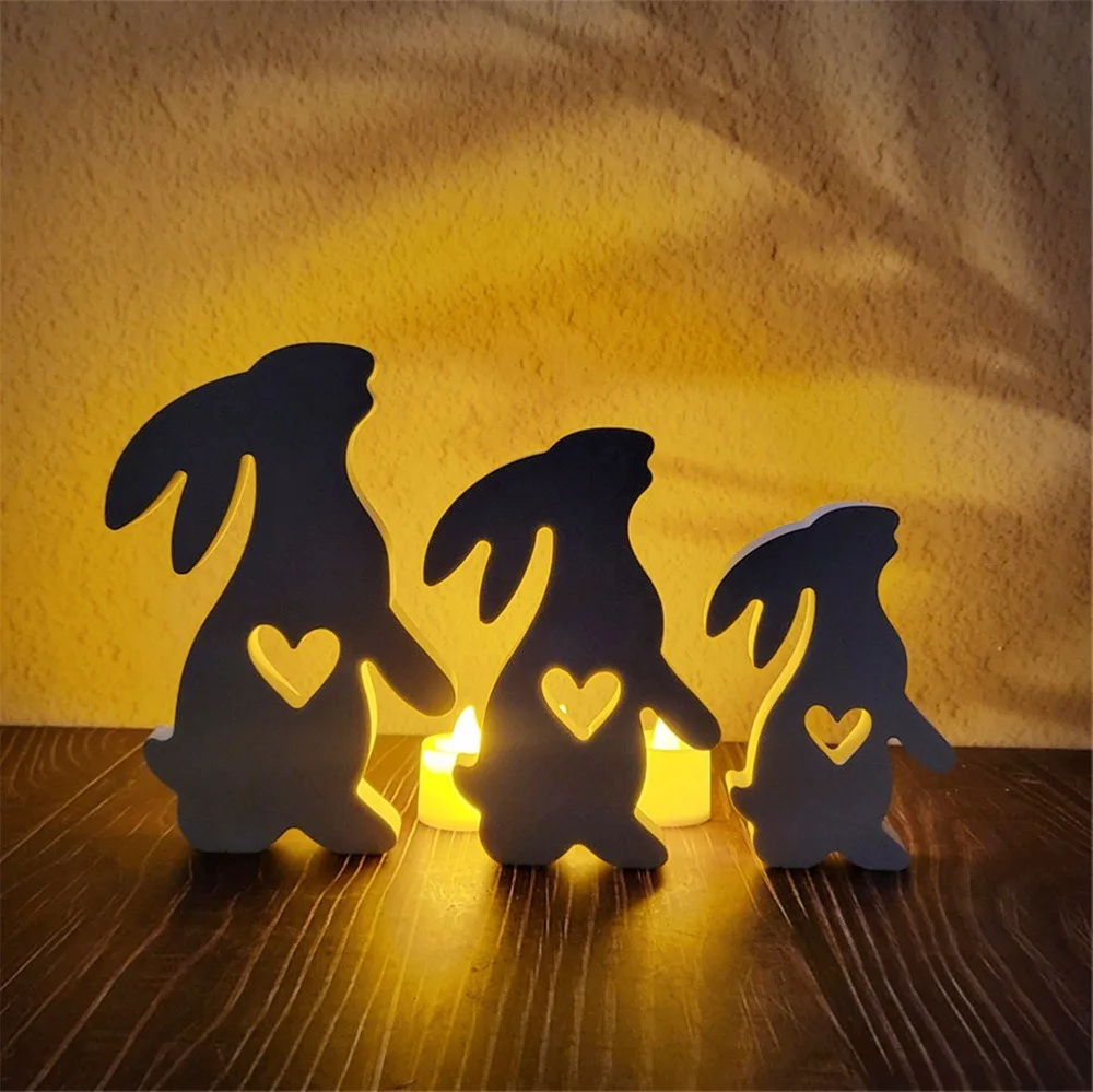 Cute 3D Easter Rabbit Silicone Mold Gypsum Car Mounted Incense Expanding Gypsum Soap Mold Easter Bunny Aromatherapy Candle Mold