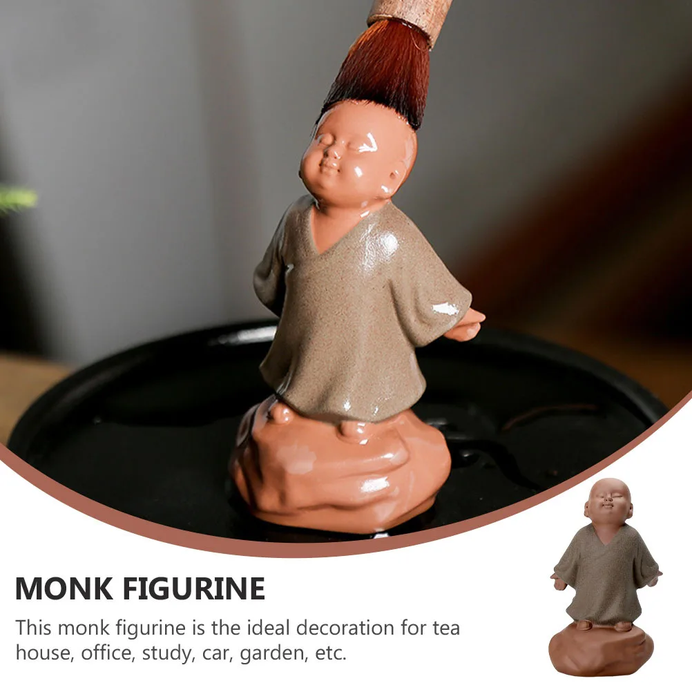 

1Pcs Exquisite Mini Monk Tea Pet Decor Small Lightweight Easy Carry Store Home Gift Mini Monk Decorations Tea Pet Adornment