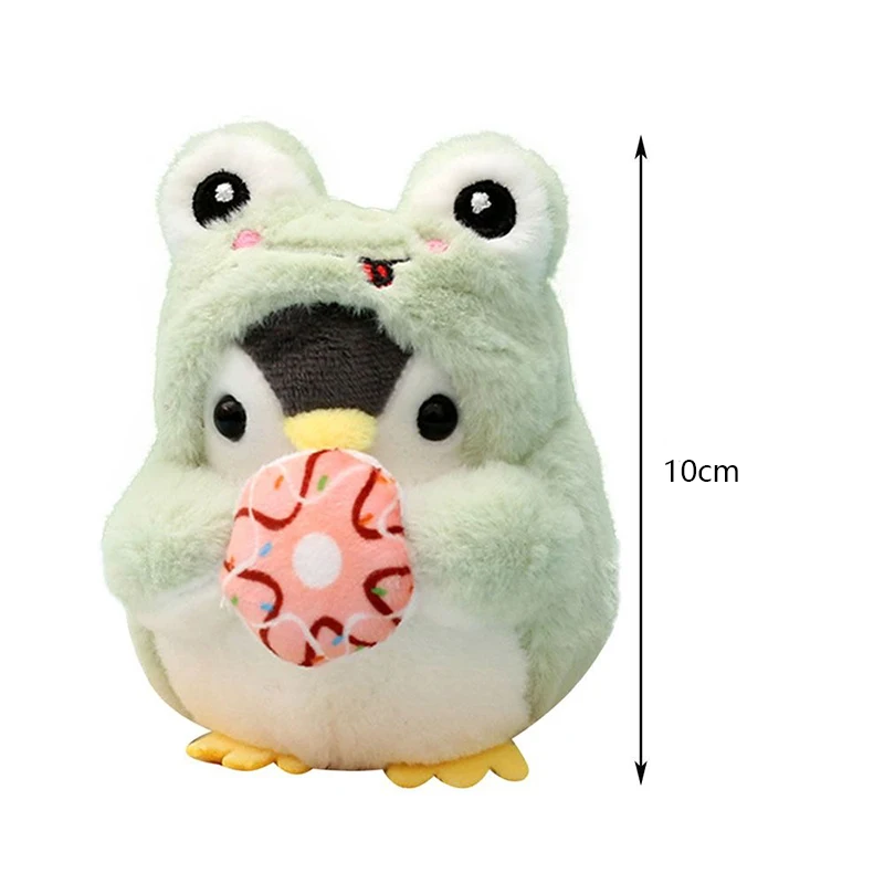 10CM Kawaii kreskówkowy pingwin pluszowe wypełnione lalka kreskówka zwierzę udający psa królik żaba Tigger brelok wisiorek prezent