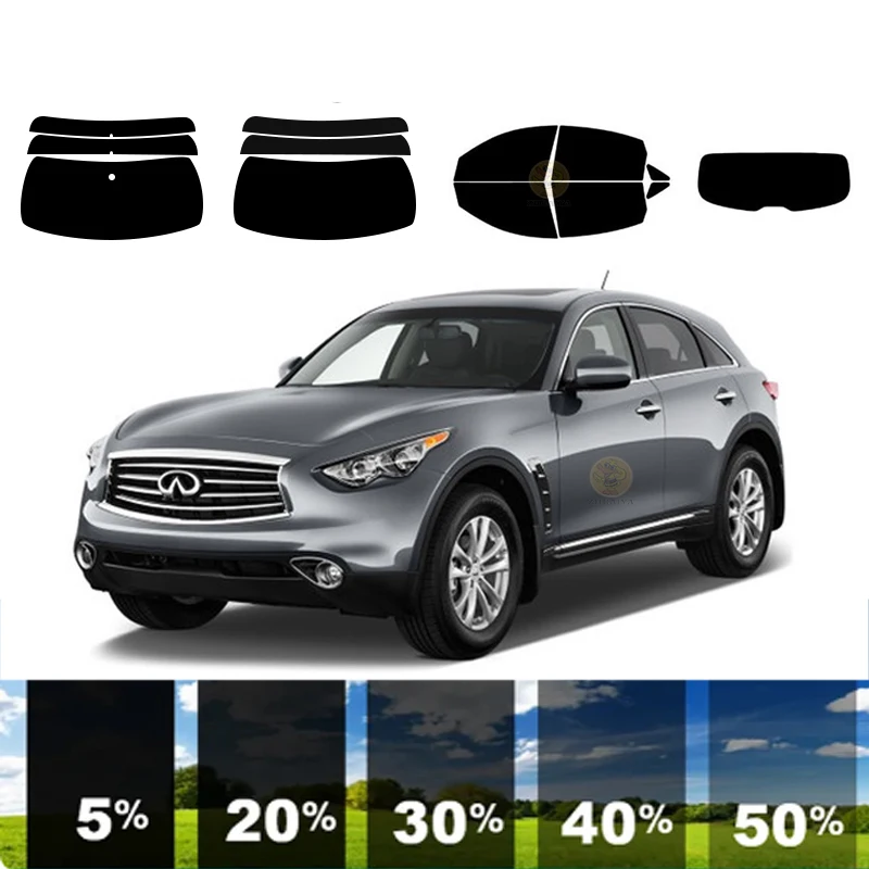 precut Removable Window Tint Film For Car 100% UVR 5%-35%VLT Heat Insulation Carbon ﻿For INFINITI FX SERIES 4 DR SUV 2009-2013