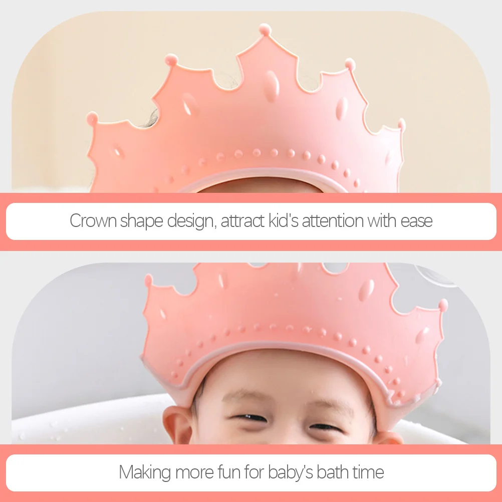 

Kids Shampoo Hat Crown Shape Adjustable Waterproof Bathing Cap For Children Eye Ear Protection Bath Supplies Cartoon