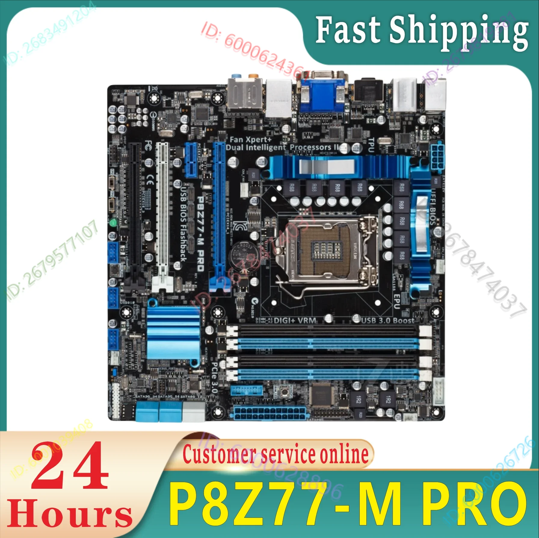 

100% original testing P8Z77-M PRO desktop LGA 1155 DDR3 32GB USB3.0 for 22/32nm CPU Z77