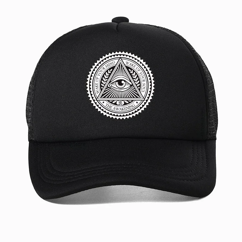 

Eye of God hats Vintage Egypt Pyramid All-Seeing Eye Illuminati hat Punk Egyptian Triangle Adjustable Baseball cap