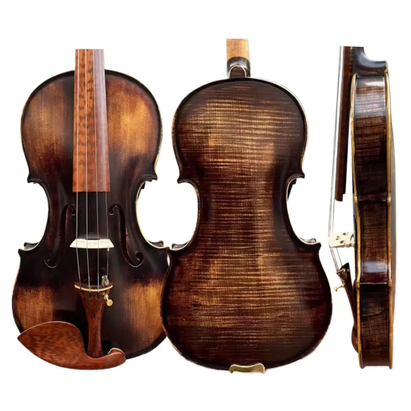 Strad Model Copy! Brand new SONG Maestro High-quality 4/4 Violin,Flames Maple wood Whole back