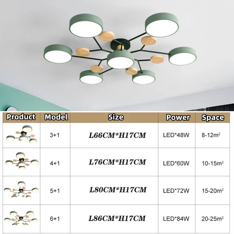 Lámpara de techo de estilo nórdico para sala de estar, luz LED de techo para dormitorio, cocina, comedor, iluminación de pasillo