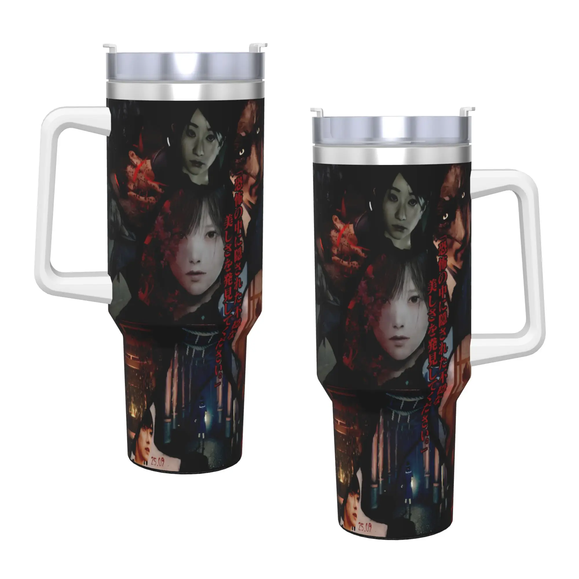 كوب من الفولاذ المقاوم للصدأ Silent Hill F Game Graphic Coffee Mug مانع للتسرب للمشروبات الباردة وأكواب السيارة وزجاجة مياه مطبوعة للسفر #2