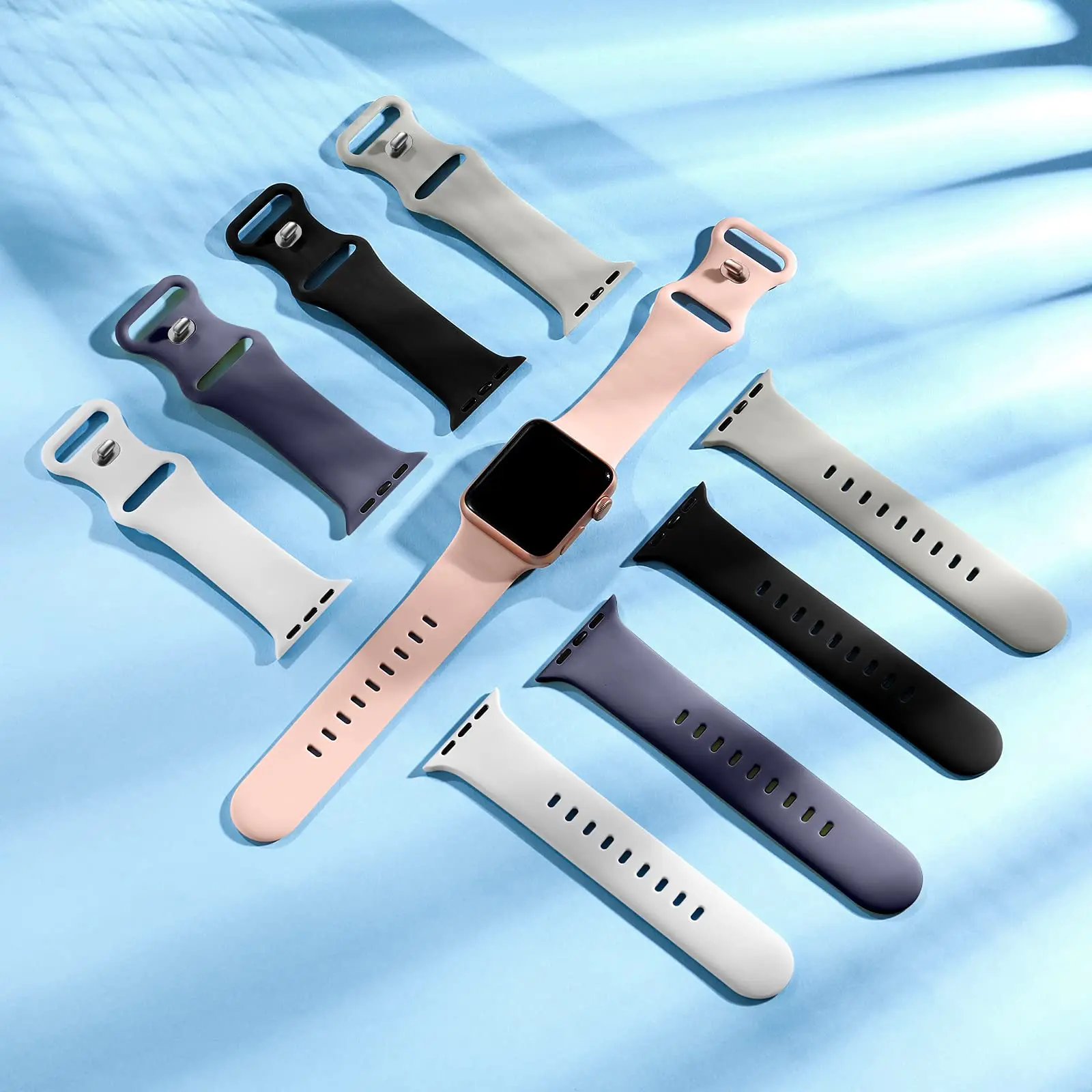 Super Silicone Strap For Apple Watch Band 42mm 44mm 45mm Soft Sport Watchband Bracelet 41mm 40mm 38mm iwatch series 3 4 5 6 SE 7