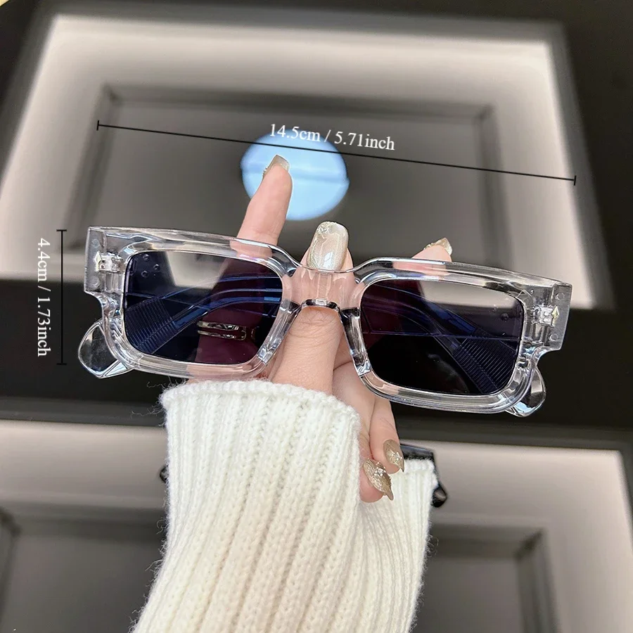 Fashion Square Sunglasses Men Women Brand Designer Retro Sun Glasses Male Female Rectangle Frame Vintage Rivet Oculos De Sol