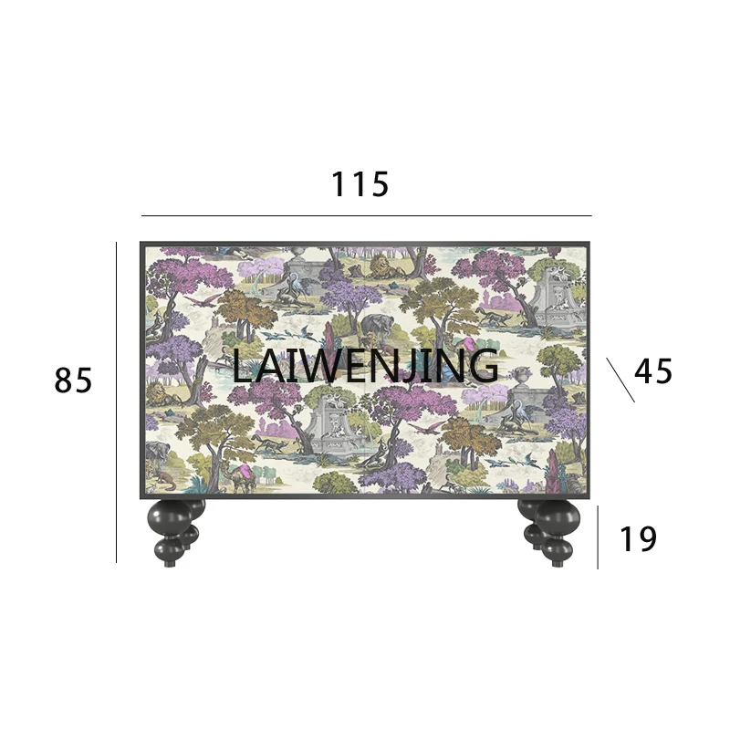 

MJY French jungle animal solid wood entrance door shoe cabinet living room storage side cabinet