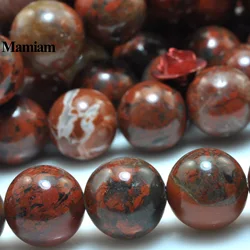 Mamiam Natural Red Flame Jasper Beads 10mm Smooth Loose Round Stone Diy Bracelet Necklace Jewelry Making Gemstone Gift Design