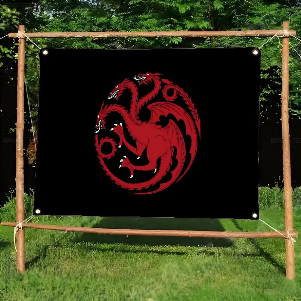 banner medieval M-Medieval House Sigil Flags Borderless four-ring ornament indoor outdoor decoration effortless to hang