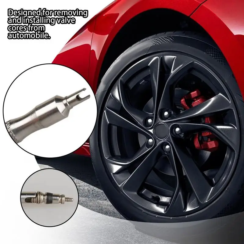 

Tire Valve Removal Tool 2X Car Valve Core Remover Stainless Steel Tool Pocket Size Car Tire Valve Stem Puller Repair Tool For