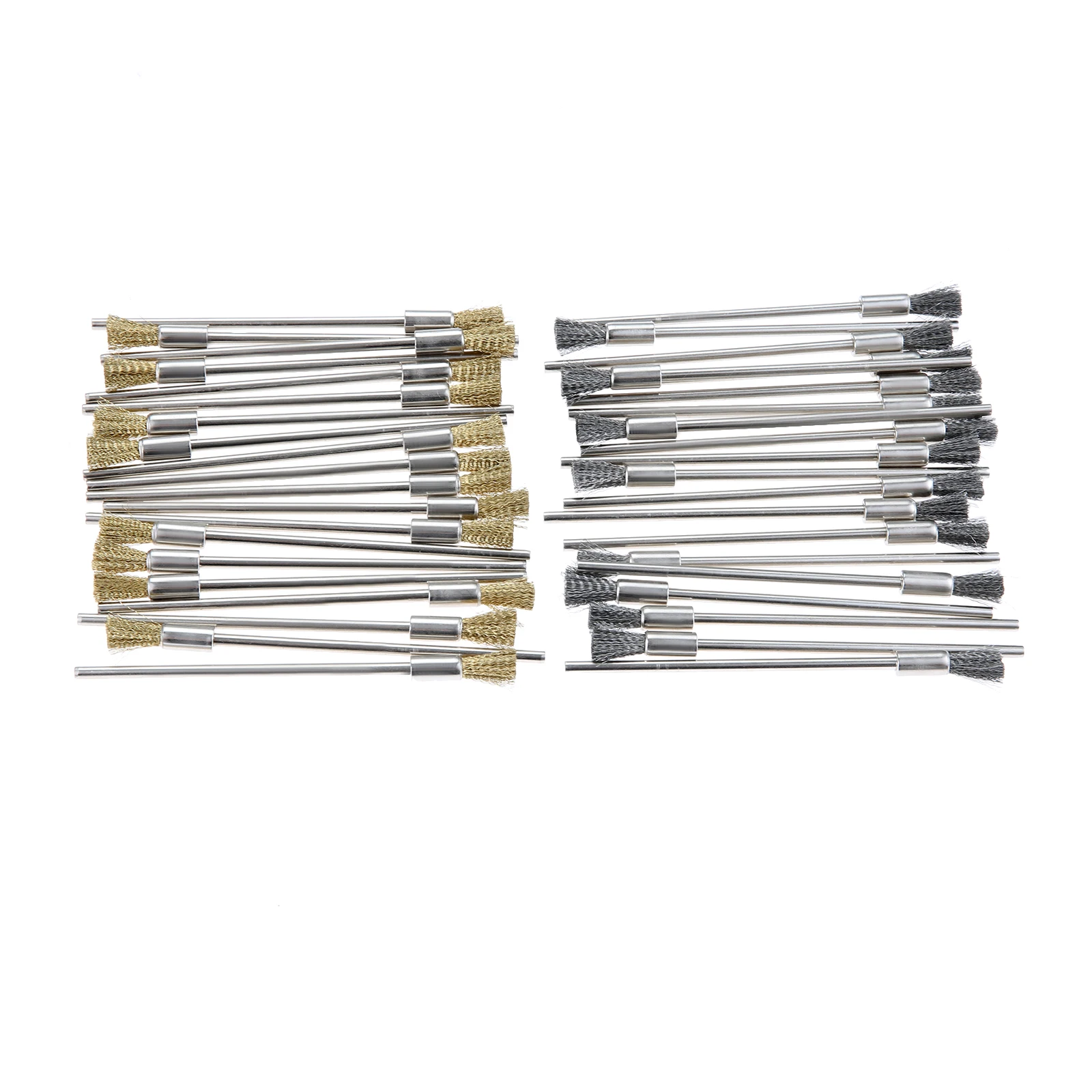 

20 шт., 1/8 дюйма, биты для удаления ржавчины, проволочная щетка для дрели, шлифовальные станки, вращающиеся инструменты, 100 мм, удлиненные щетки из латуни/нержавеющей стали