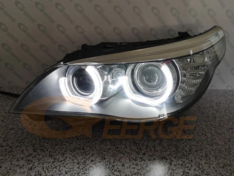 ل BMW 5 سلسلة E60 E61 LCI 2008 2009 2010 ممتاز ضوء النهار الترا برايت DTM M4 نمط Led عيون الملاك عدة خواتم هالة #4