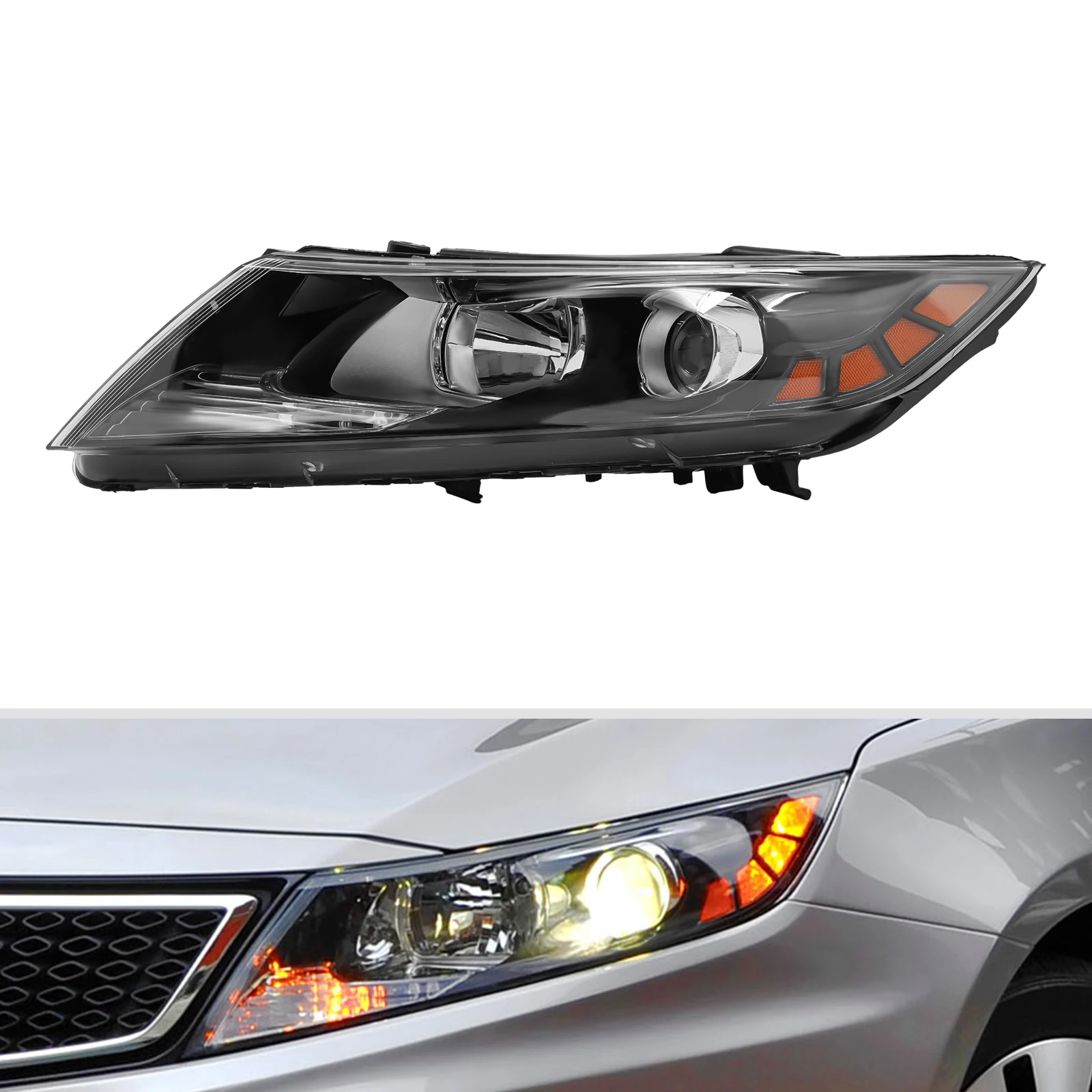 

Halogen Headlight Assembly Fit 2011-2013 Kia Optima HeadLamp (Driver Left Side) Front Head Light Direct Replacement 921012T121
